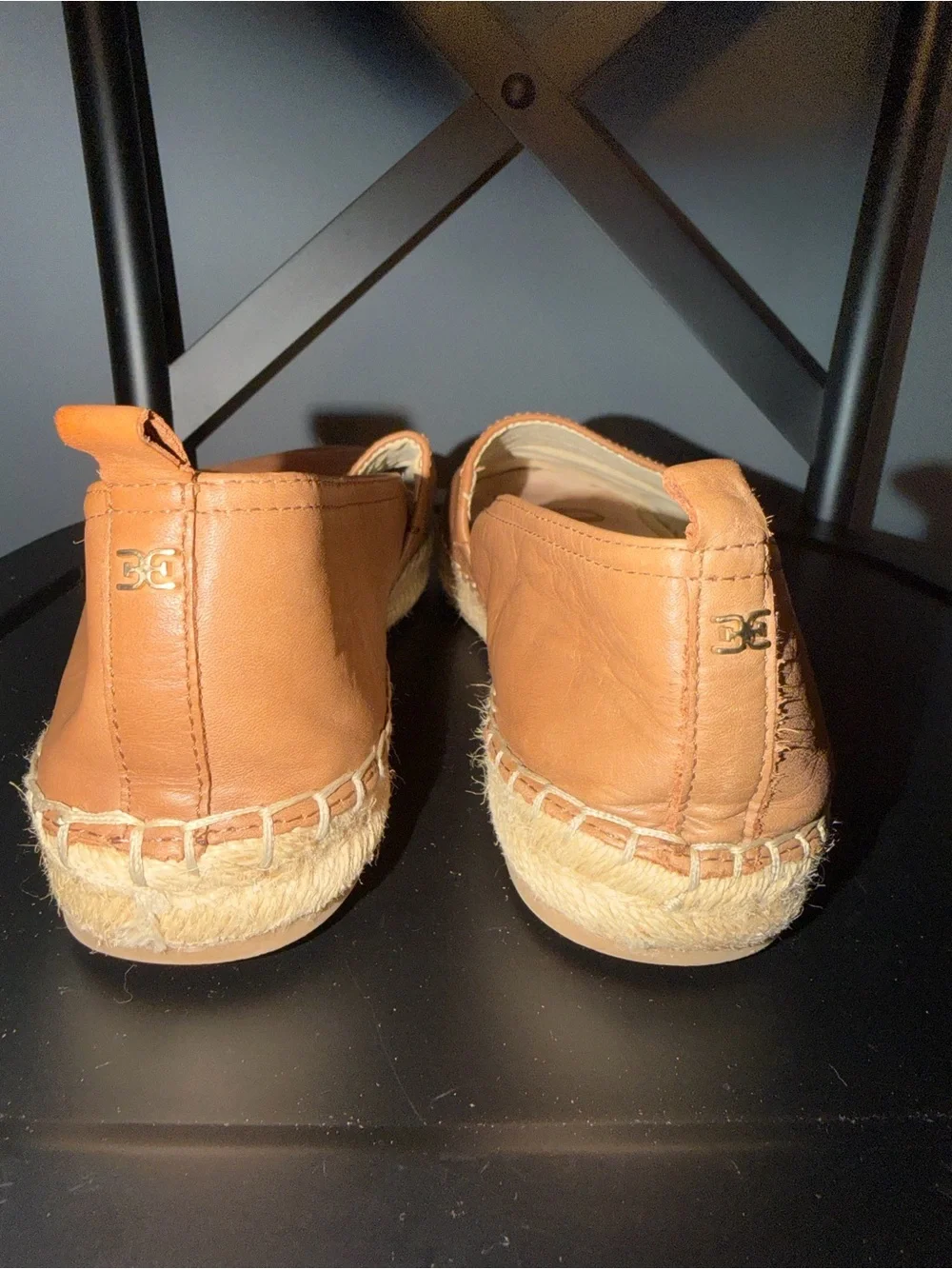 Sam Edelman Tan Leather Espadrille Slip-Ons